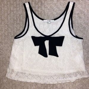 Sleeveless Off White SZ Small Lace V Neck Crop Top Cottage Core Indie Fe…
